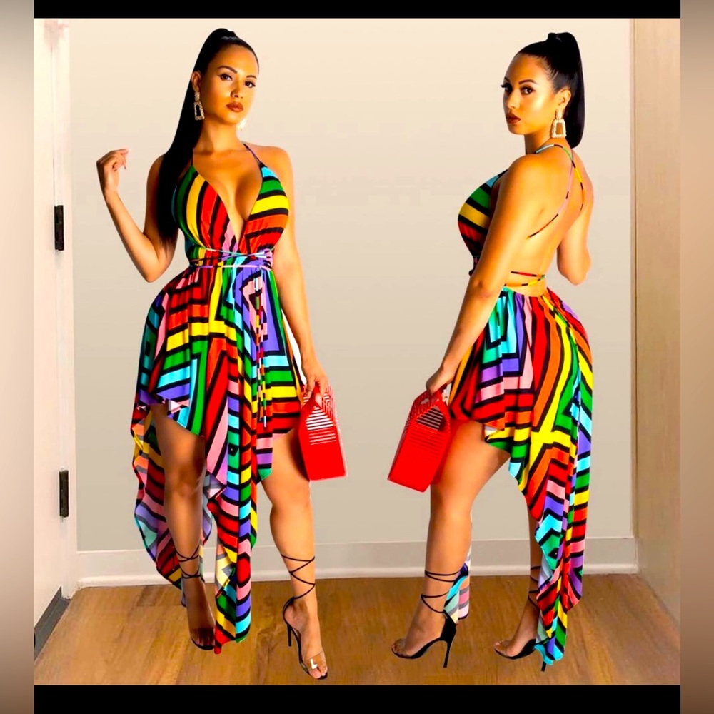 Rainbow High-Low Madi Dress